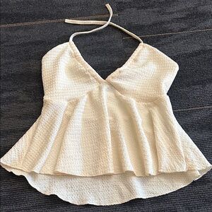 Elegant Cream Halter Top